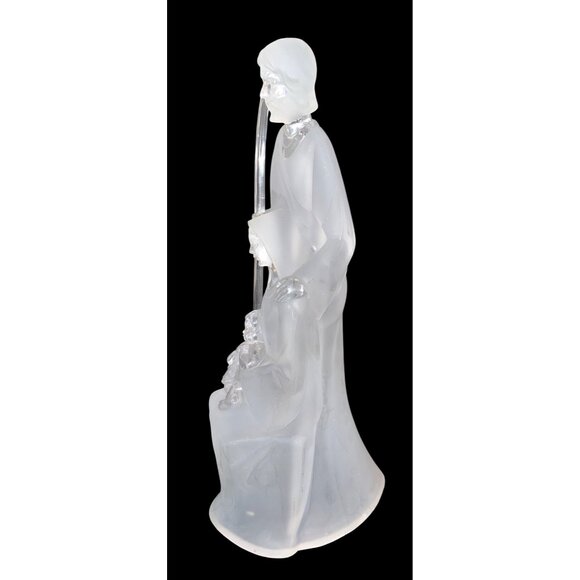 Vtg Frosted Glass Nativity Figurine Joseph Mary & Baby Jesus 11.5" Tall - Picture 3 of 6